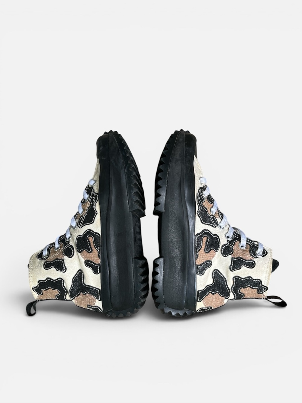 Converse Platform High-Top Sneakers in Cream, Black and Tan Camo - Picture 4 of 11